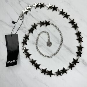Nasty Gal Star Silver Tone Chain Link Belt One Size OS NWT ✨